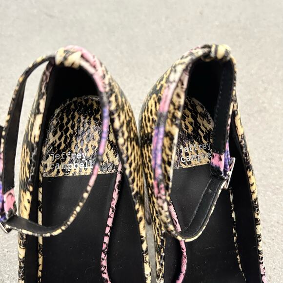 Jeffrey Campbell Okurr Purple Yellow Snake Combo Platform Pumps - Picture 6 of 9